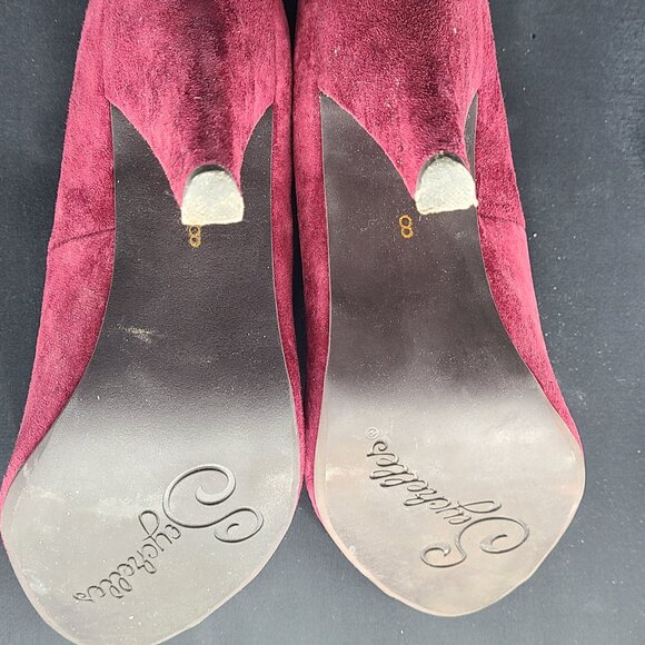 Seychelles Ready for Anything, Red Suede Heels with Heart, 8M - Picture 5 of 6